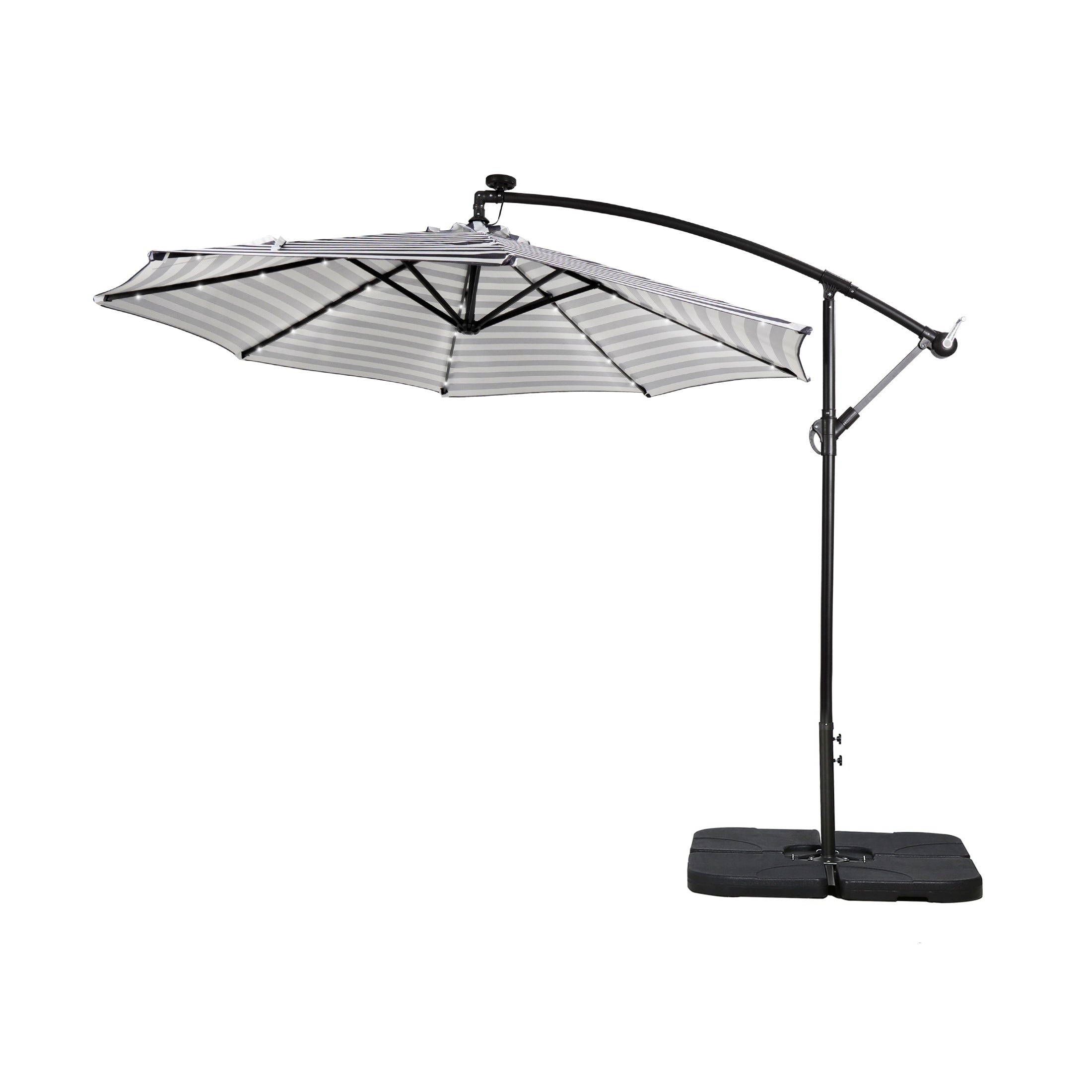 10 Ft. Solar Power Lighted Patio Umbrella with Base Stand