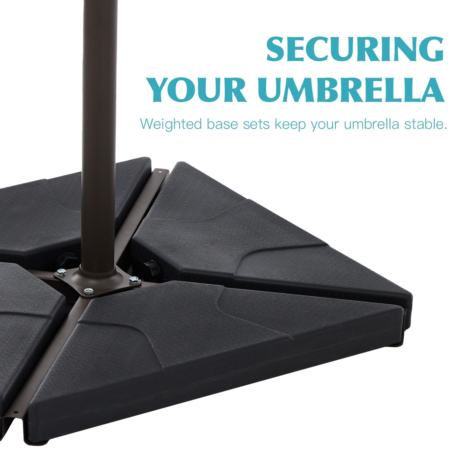 10 ft Steel Crank-lift Cantilever Umbrella With Weighted Base