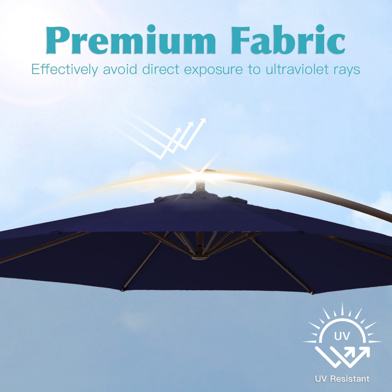 10 ft Steel Crank-lift Cantilever Umbrella With Weighted Base