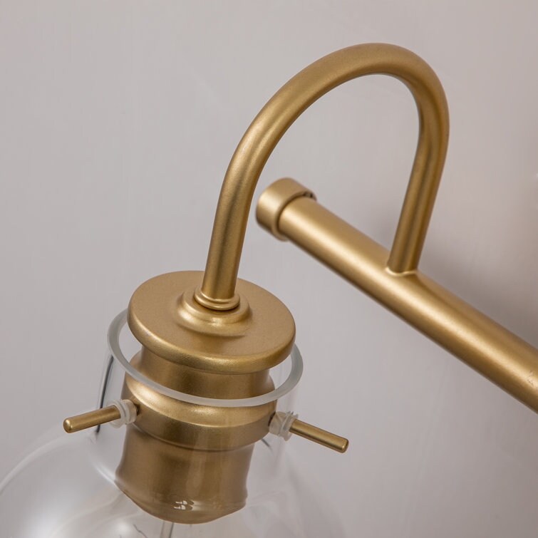 2/3 Light Bathroom Vanity Light Wall Sconce with Glass Shade