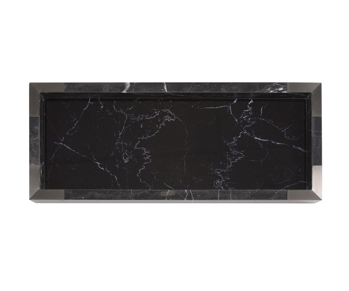 Black Mirrored Marble Tray