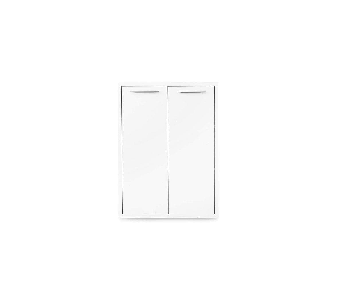 Gammel Low Bookcase with Doors - White