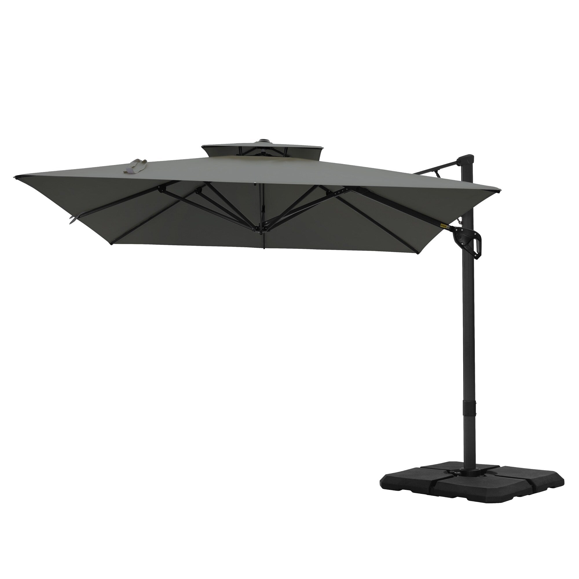 MAISON ARTS 12 FT Automatic Hydraulic Cantilever Umbrella Aluminum Pole 360 Degree Rotation