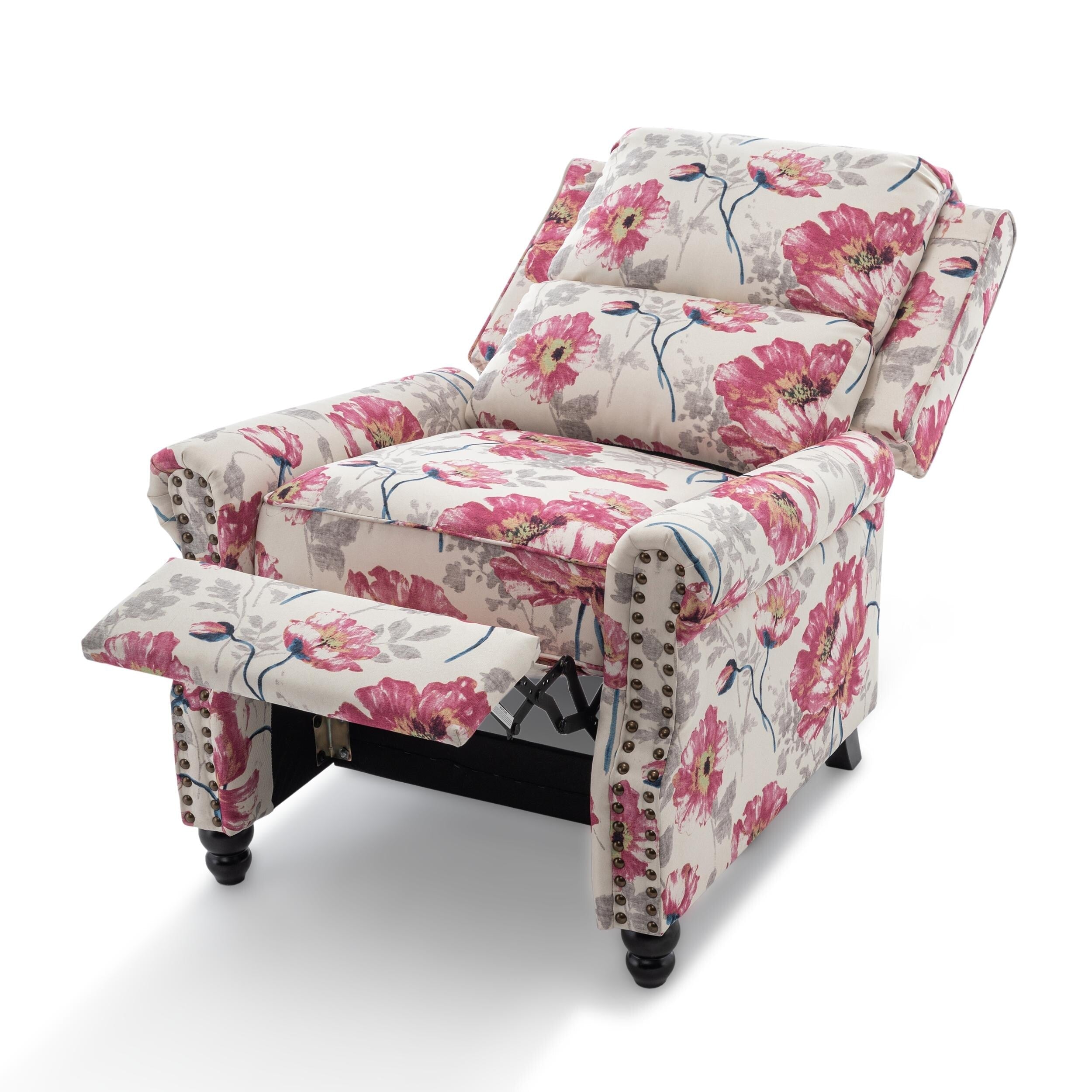 Manual Pushback Recliner Chairs with Nailhead Trim