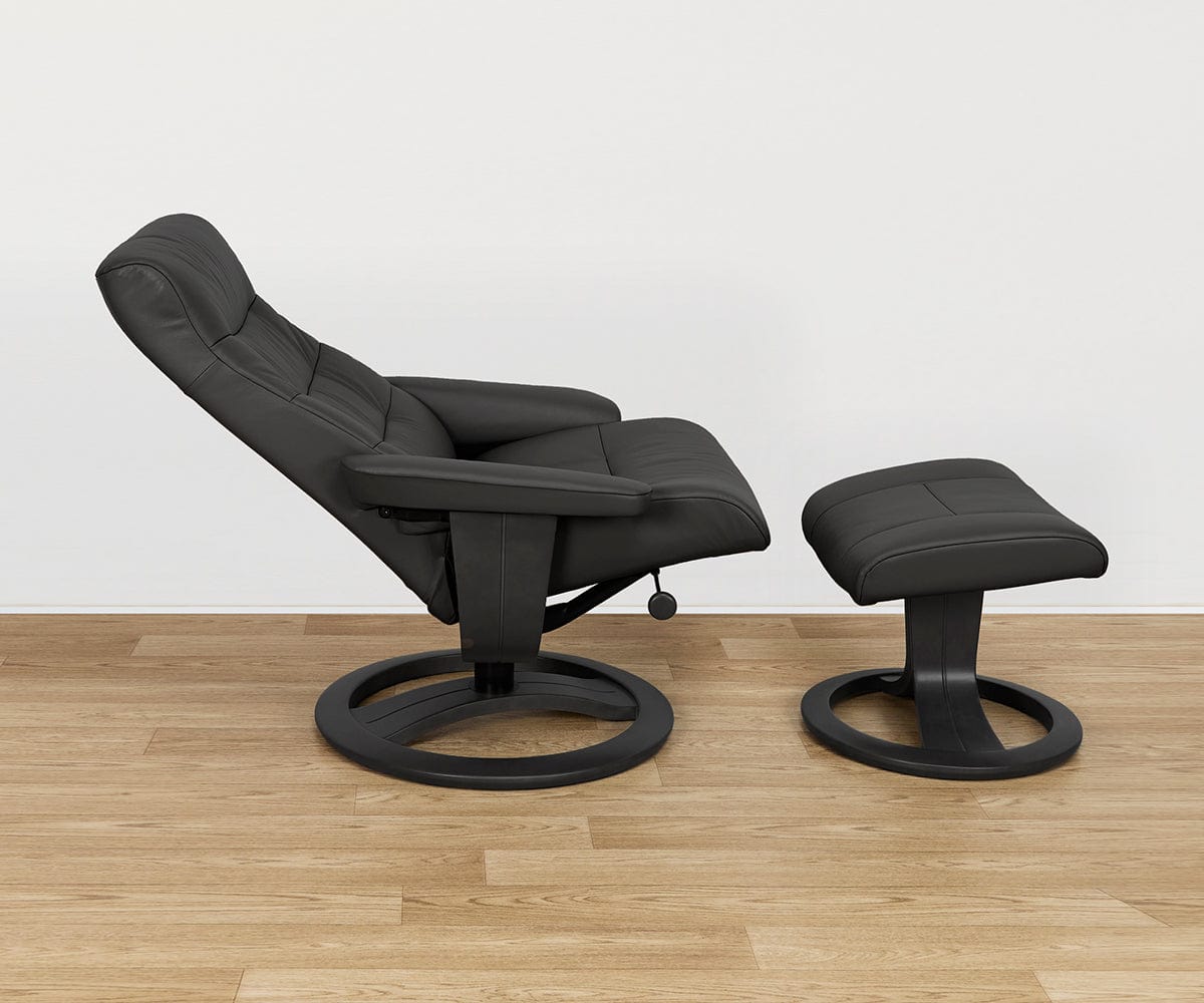 Hans Leather Recliner & Ottoman