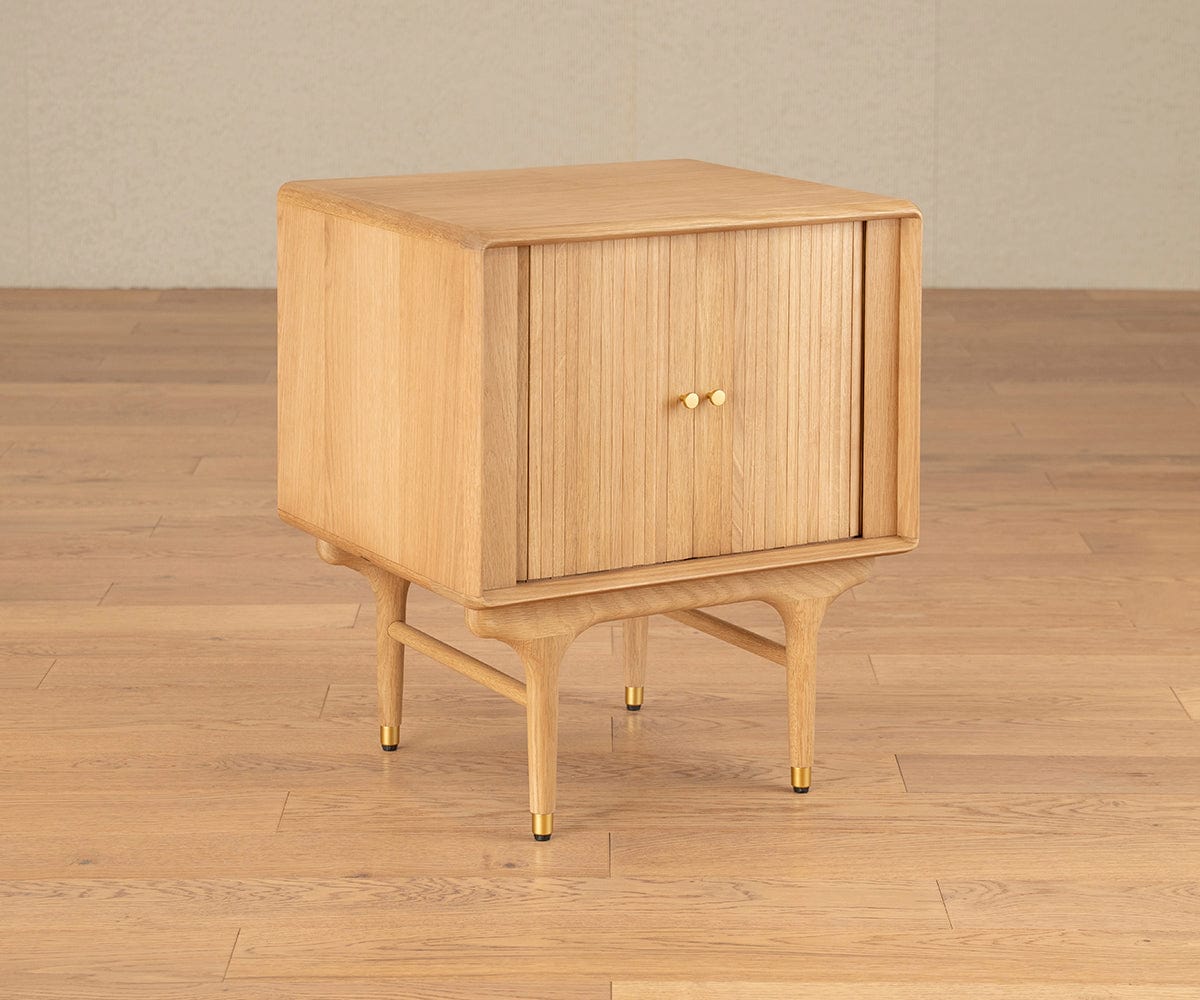 Hendrick Tambour Nightstand II - White Oak