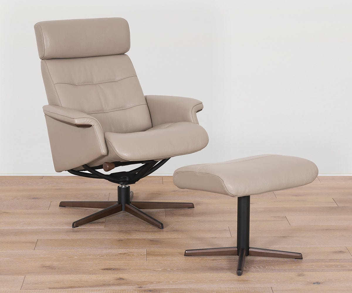 Steffen Leather Recliner & Ottoman