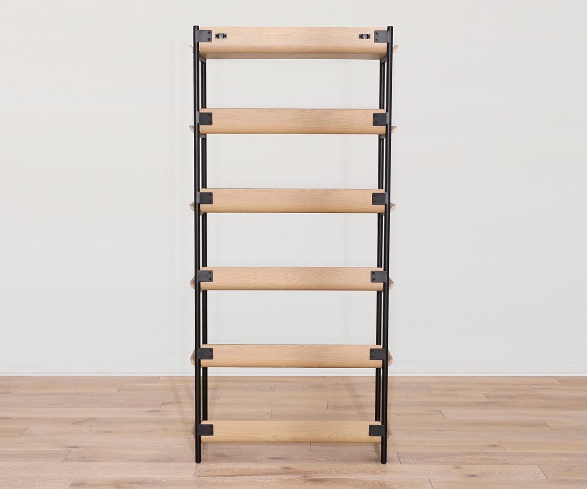 Freya 6 Shelves with desk - Oak