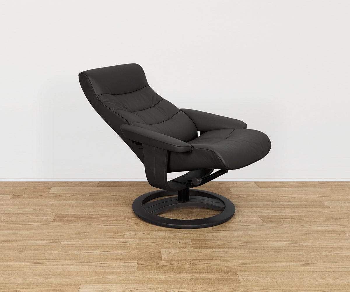 Hans Leather Recliner & Ottoman