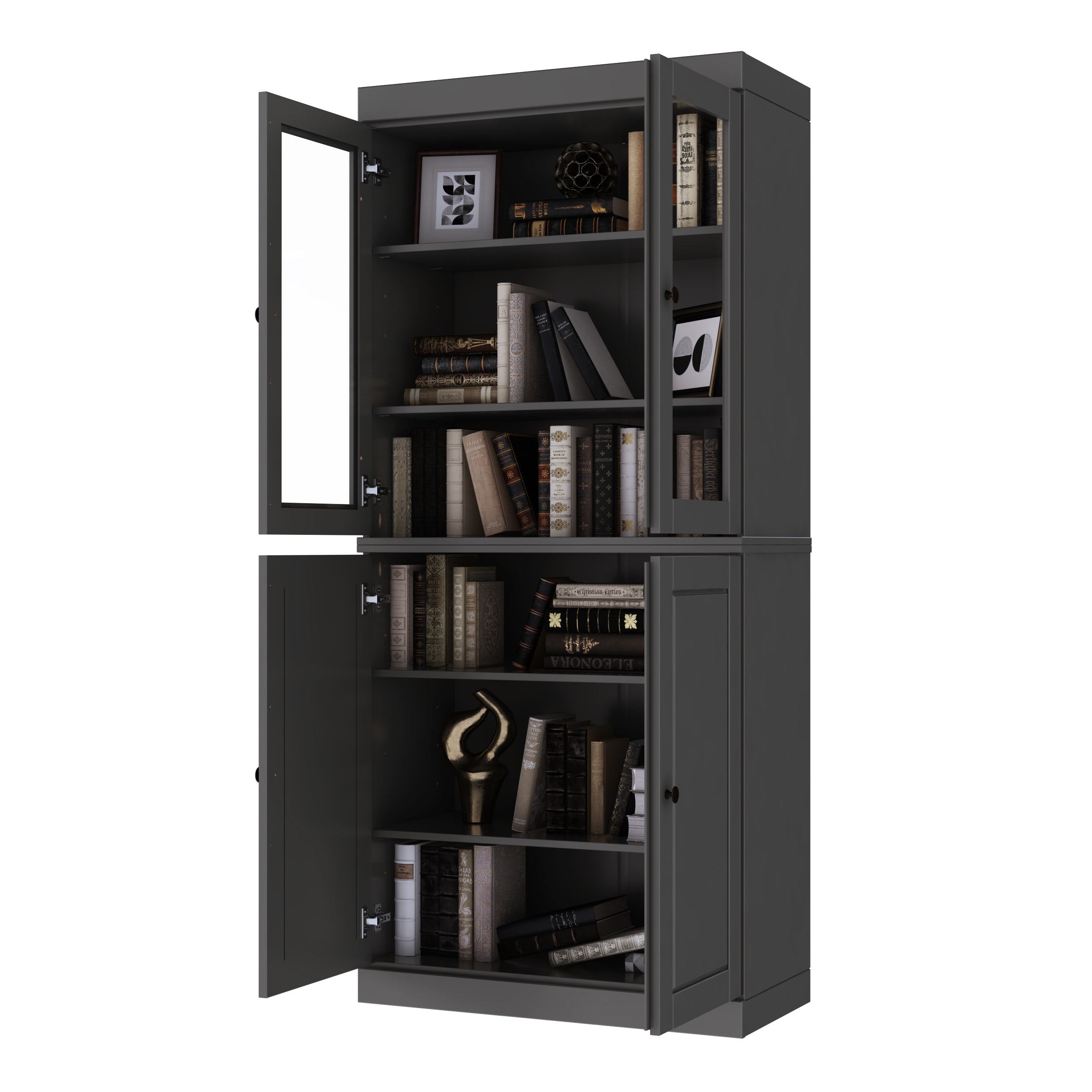 100% Solid Wood 6-Shelf Bookcase with Optional Doors by Palace Imports