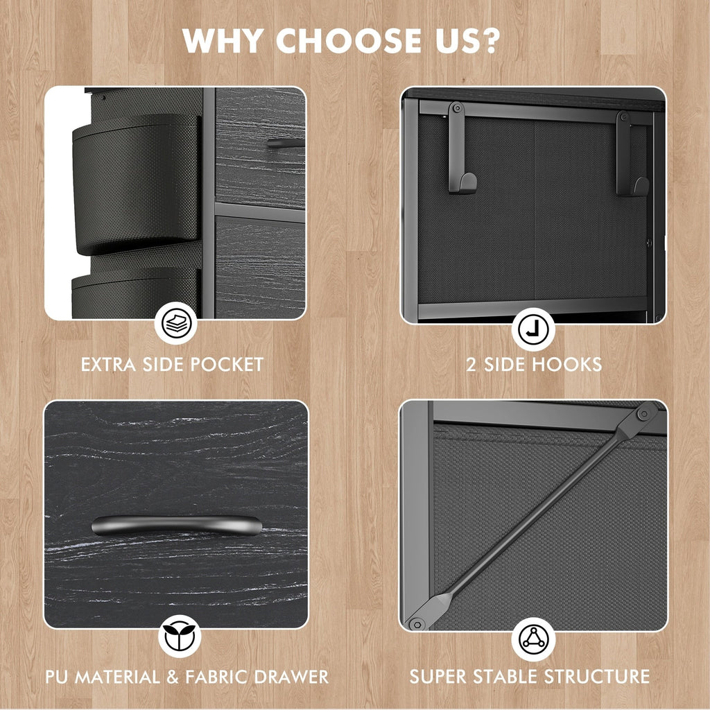 12 Drawer Dresser Fabric Tall Dressers for Bedroom Chest of Drawers