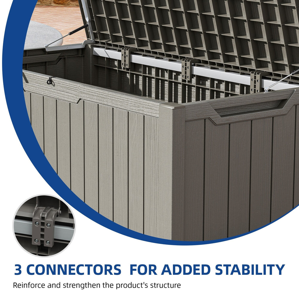 120-260 Gallons Large Resin Water Resistant Lockable Deck Box