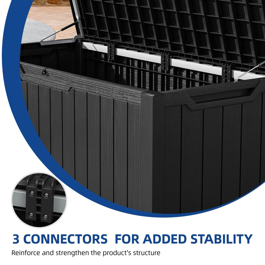 120-260 Gallons Large Resin Water Resistant Lockable Deck Box