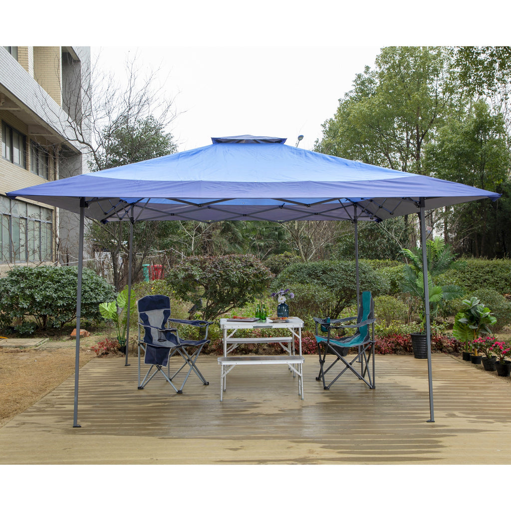 13' x 13' Outdoor Canopy Patio Gazebo Reinforced garden Pop-up Canopy Tentwith Elegant Corner Curtain - 13x13ft