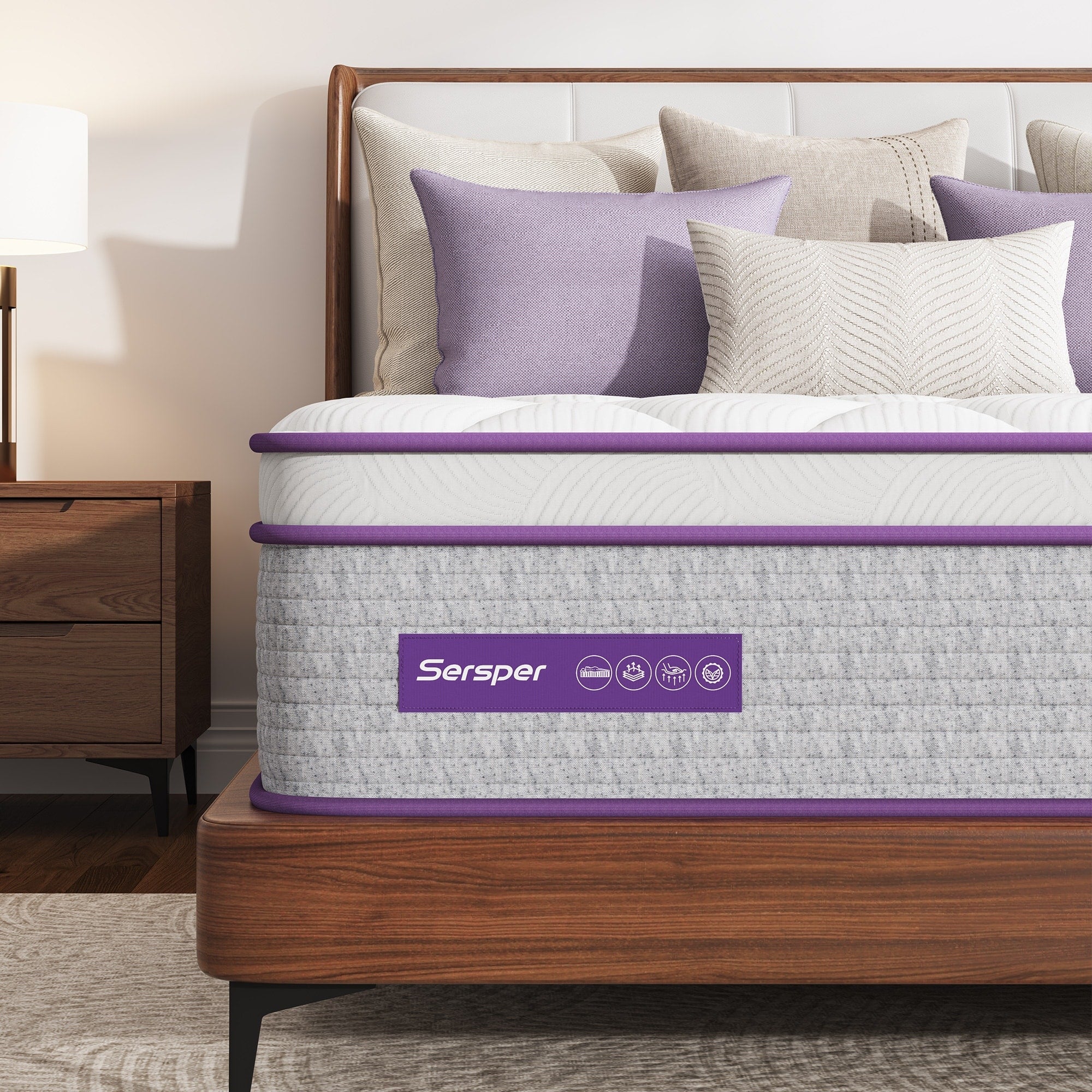 14 Inches Mattress, Memory Foam and Pocketed Spring Hybrid Mattress,Medium Firmness Mattress,Queen and King Size Optional
