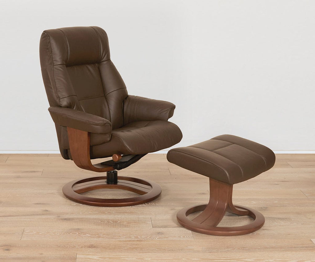 Aksel Leather Recliner & Ottoman