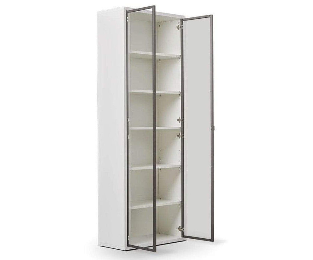 Gammel High Bookcase with Glass Doors - White
