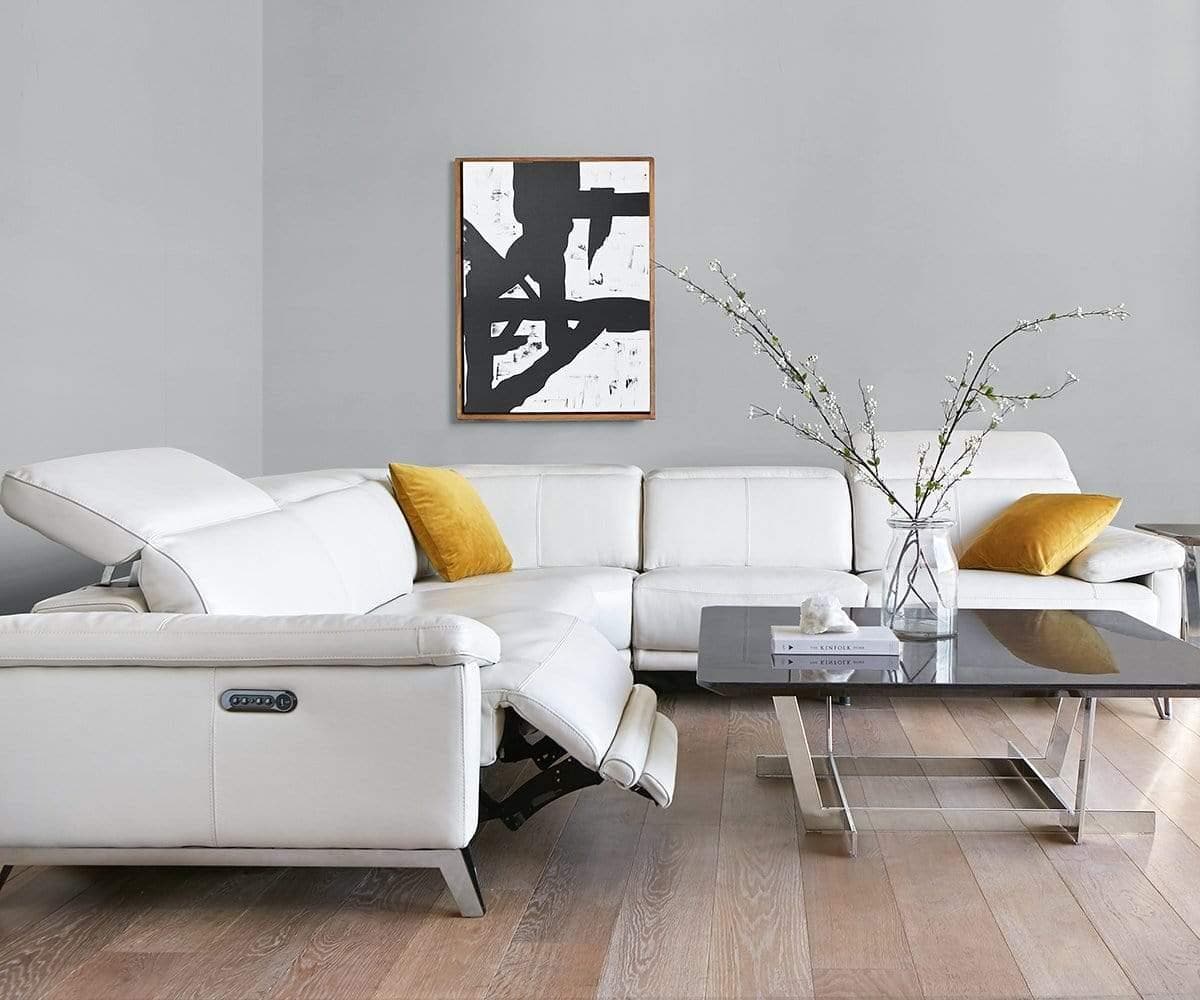 Voss Leather Power Reclining Sectional