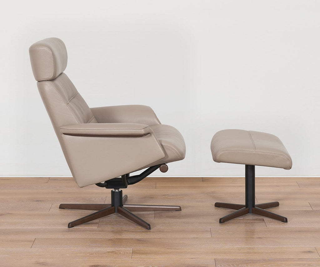 Steffen Leather Recliner & Ottoman