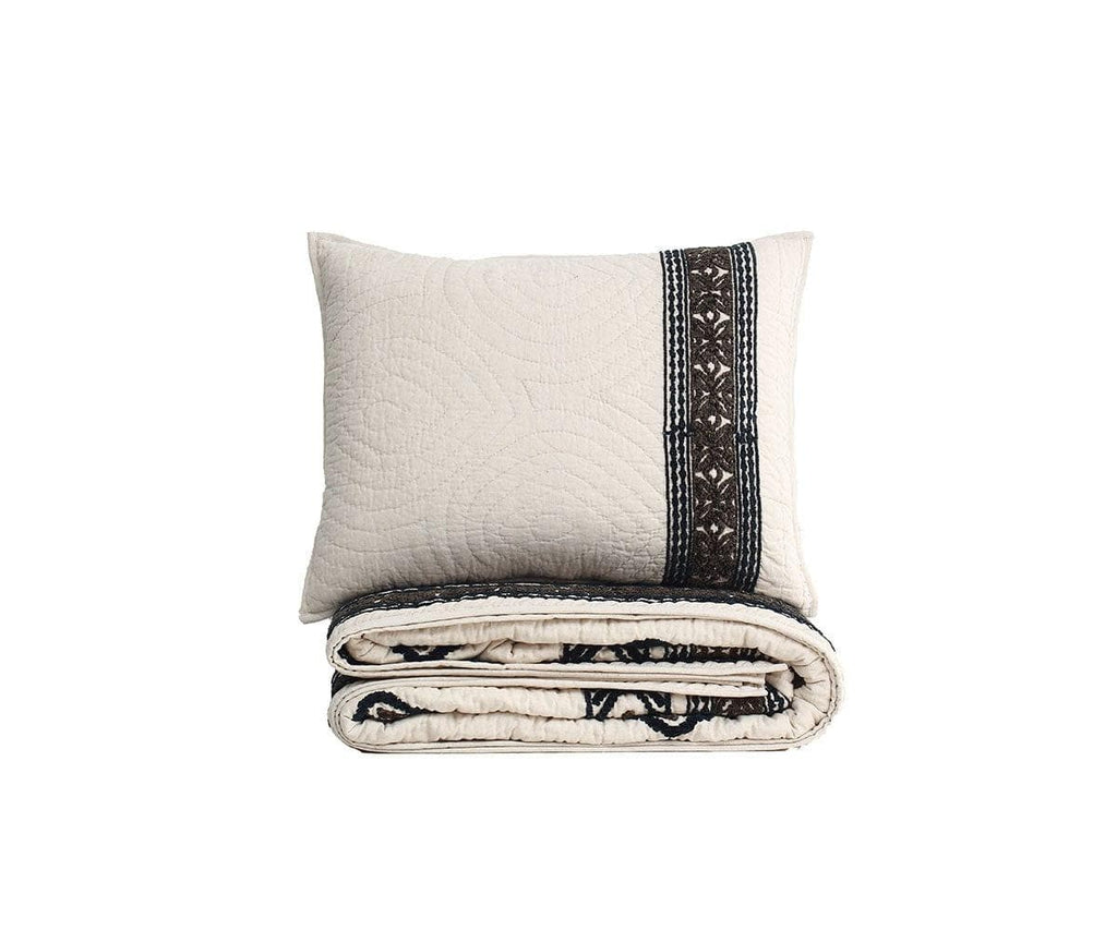 Nordic Trimmed Quilt + Sham Set