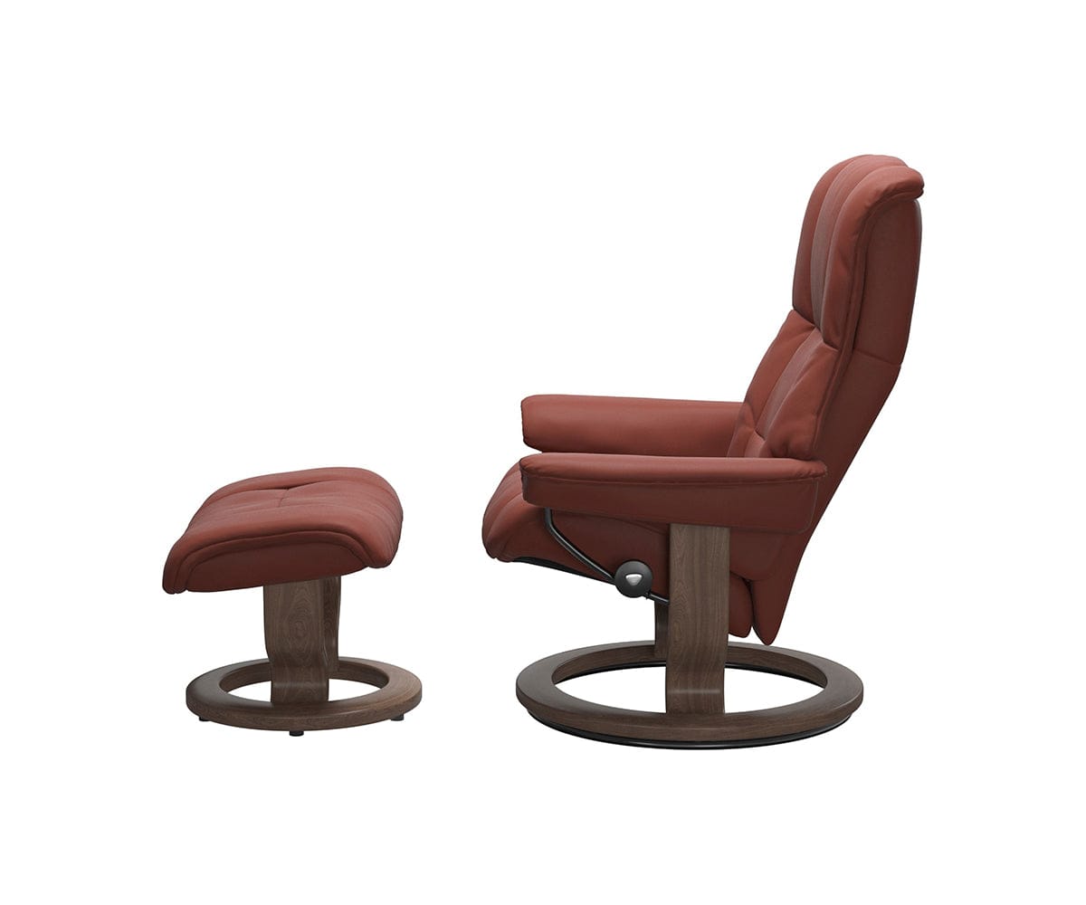Stressless® Mayfair Recliner & Ottoman - Dark Henna