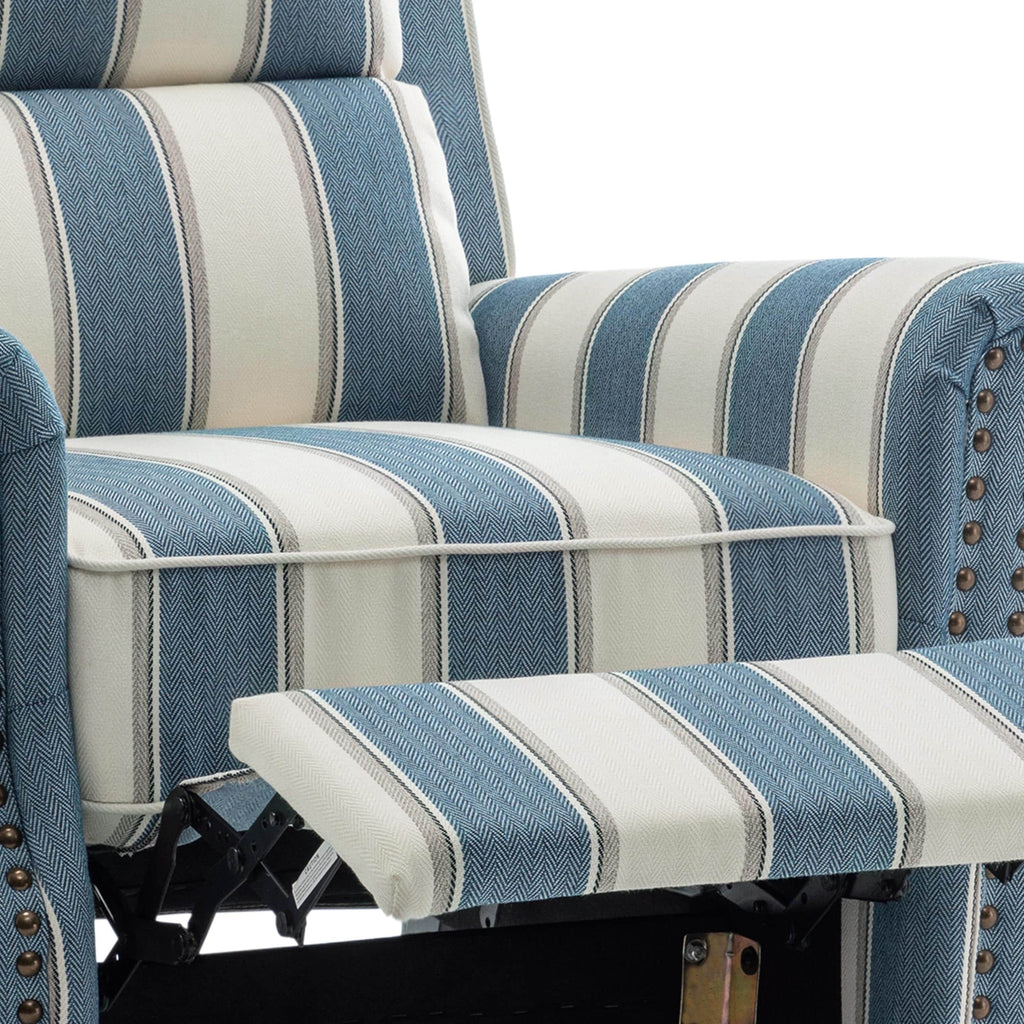 Manual Pushback Recliner Chairs with Nailhead Trim