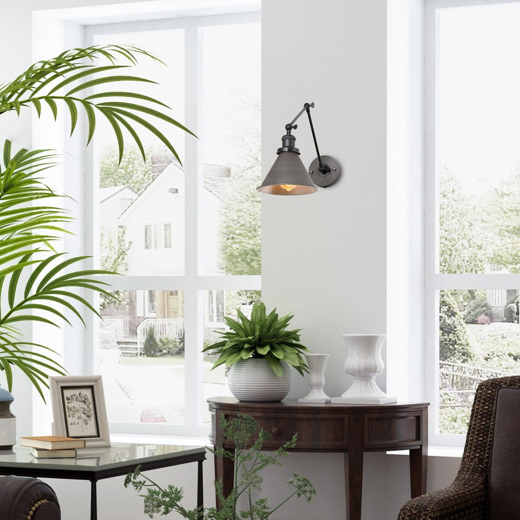 Malryn Set of 2 Modern Adjustable Swing Arm Lights Plug-in/Hardwired Wall Sconces