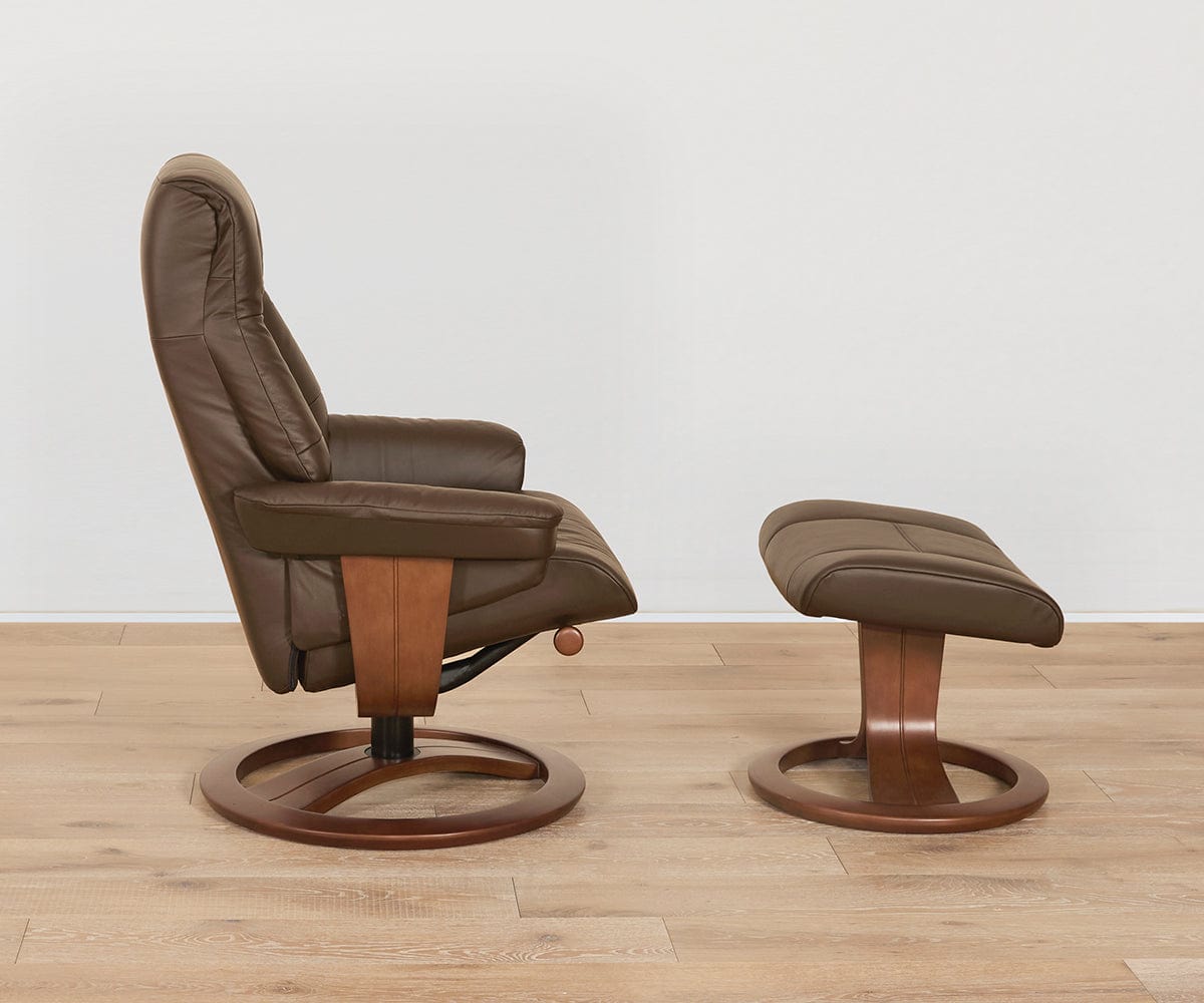 Aksel Leather Recliner & Ottoman