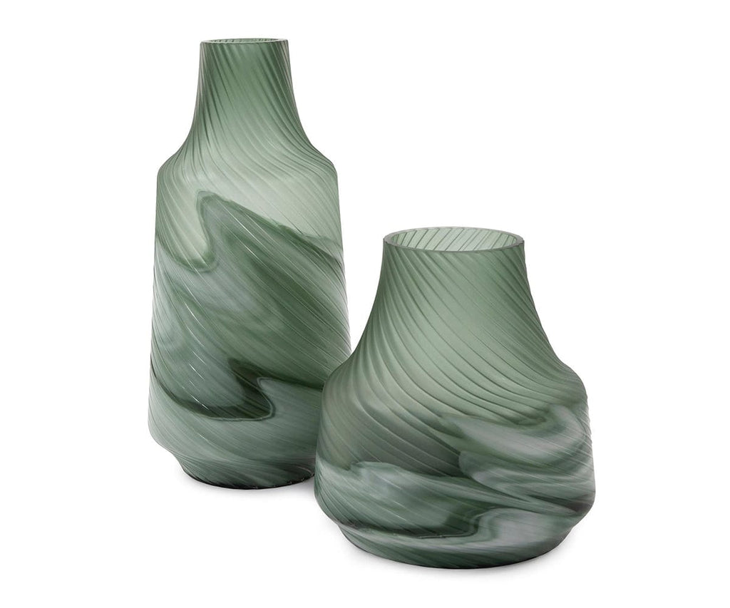 Teal Swirl Vase