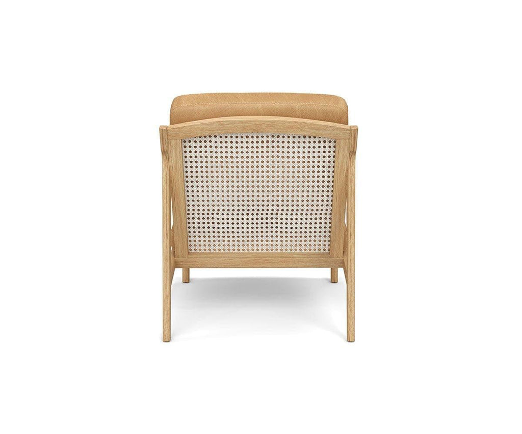 Bodie Cane Back Leather Lounge Chair