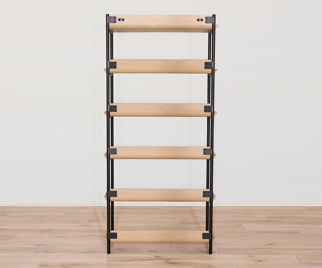 Freya 6 Shelves with desk - Oak