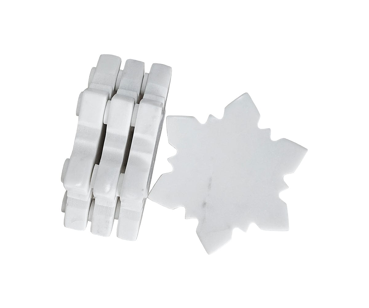 White Marble Snowflake Coaster