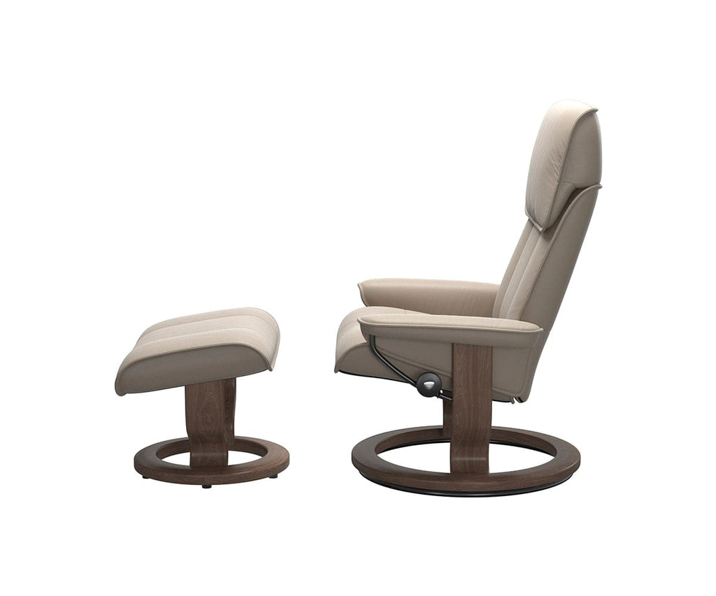 Stressless® Admiral Recliner & Ottoman - Mushroom