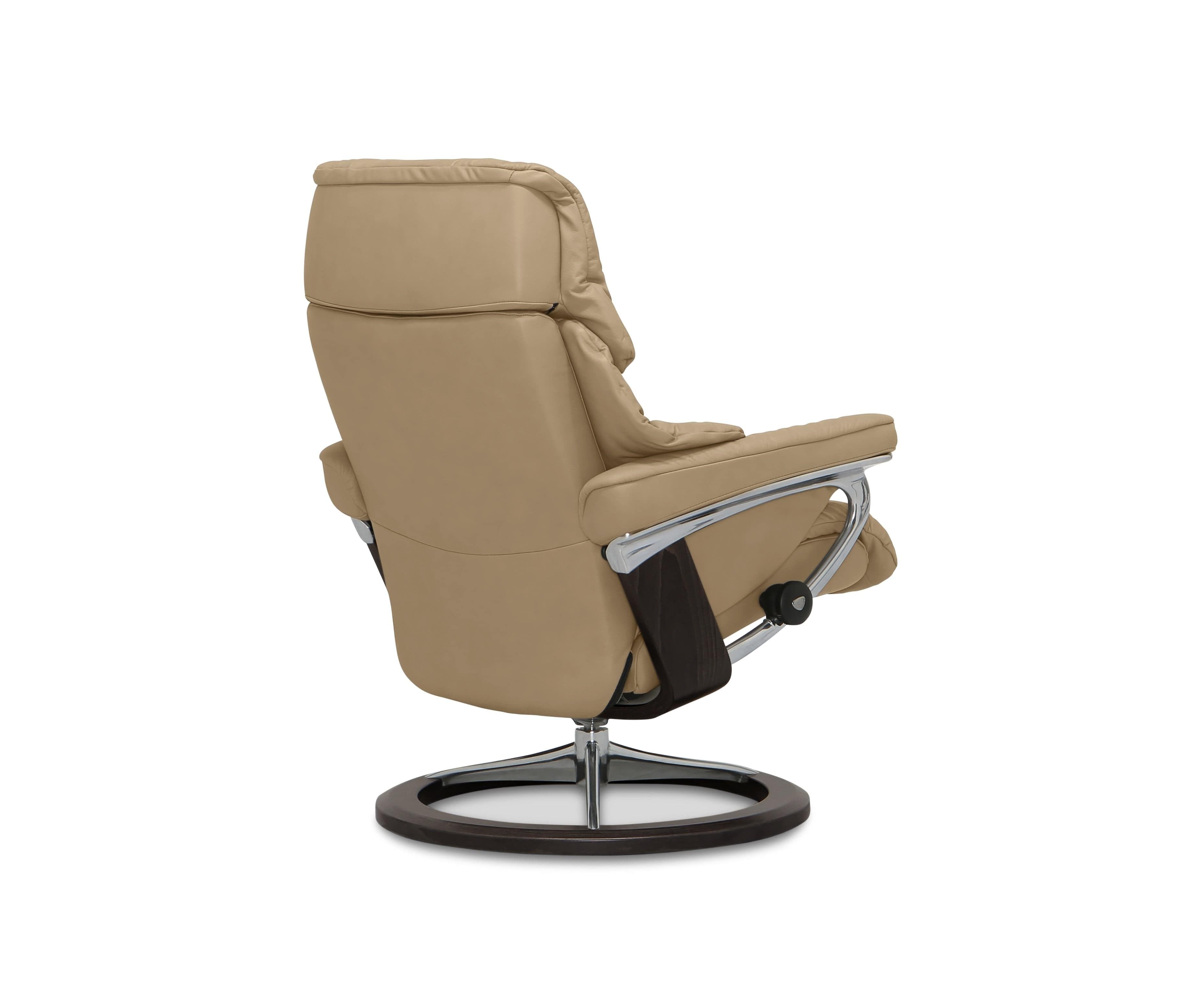 Stressless® Reno Recliner & Ottoman with Signature Base - Sand