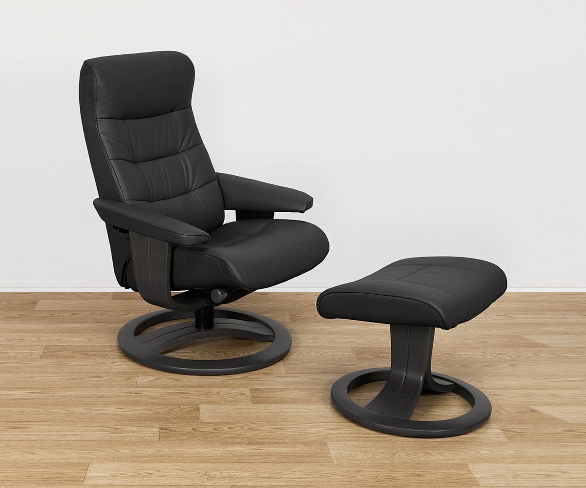 Hans Leather Recliner & Ottoman