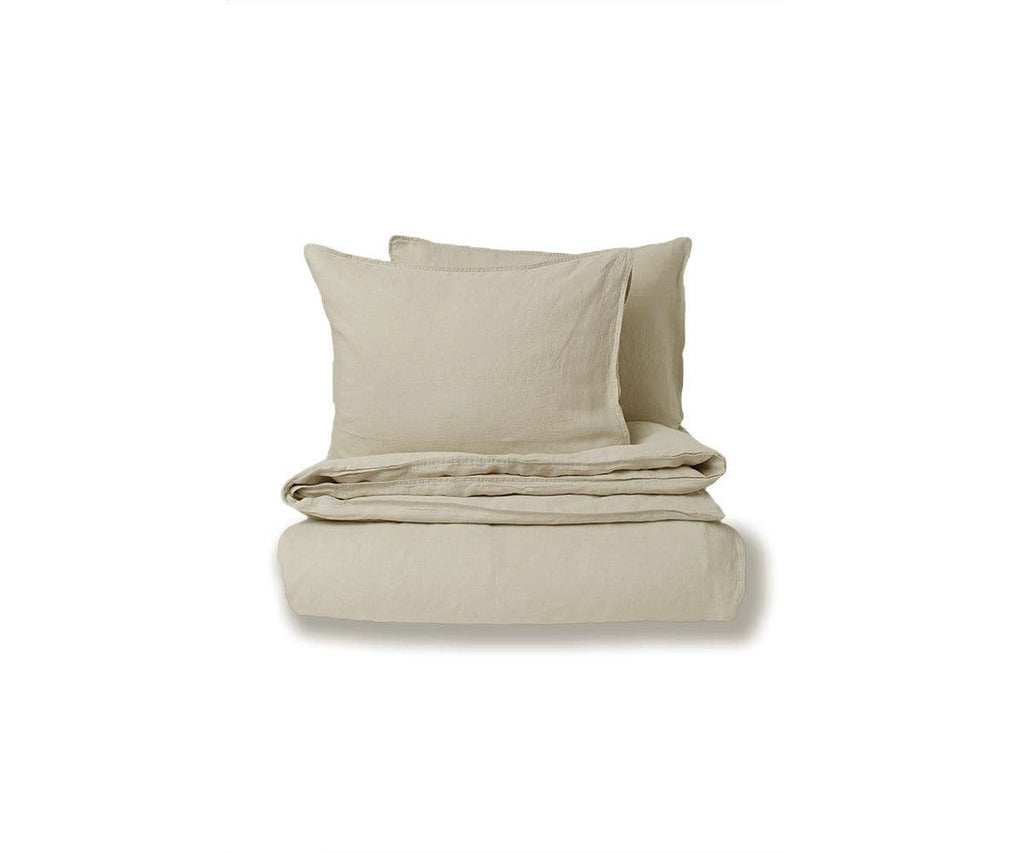 Laila Linen Duvet Cover + Shams Set - Taupe