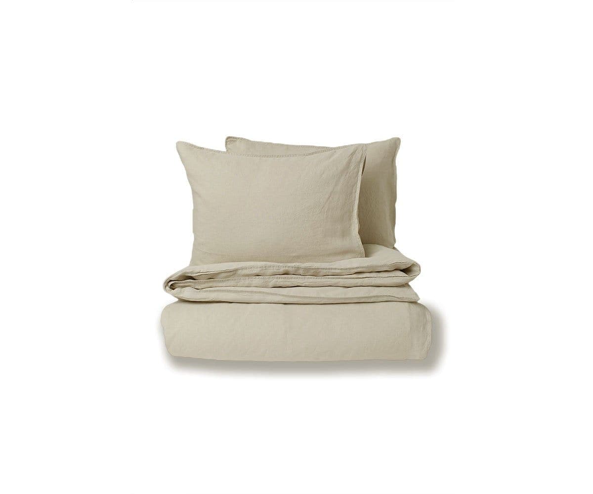 Laila Linen Duvet Cover + Shams Set - Taupe