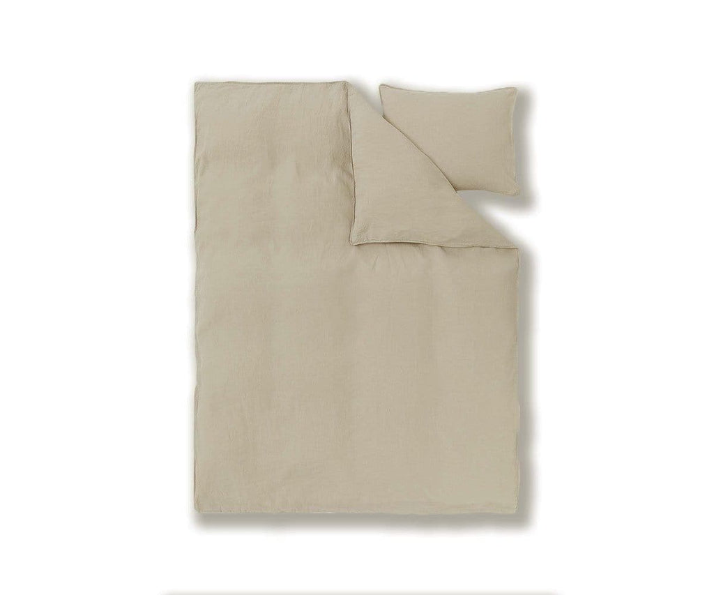 Laila Linen Duvet Cover + Shams Set - Taupe