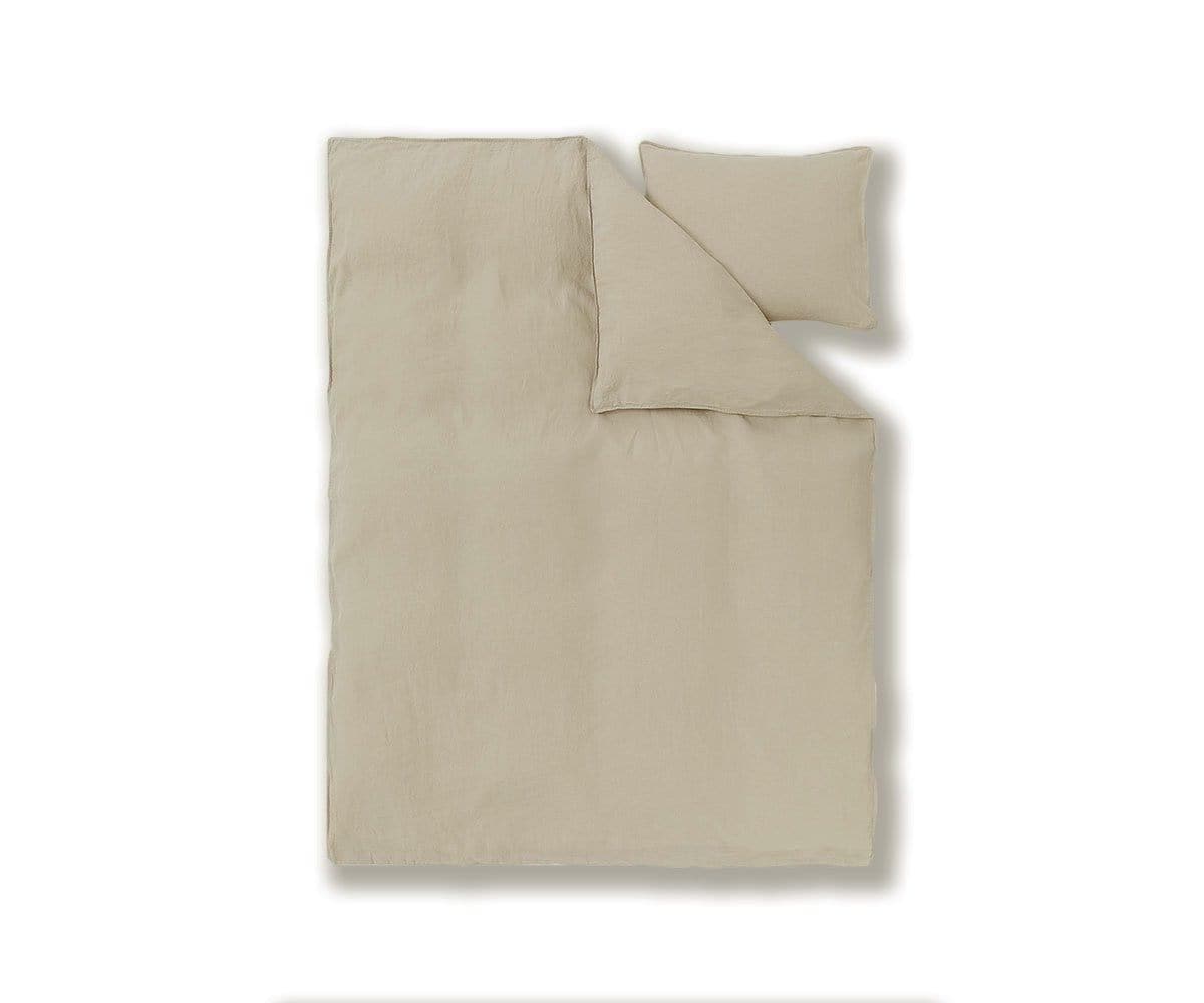 Laila Linen Duvet Cover + Shams Set - Taupe
