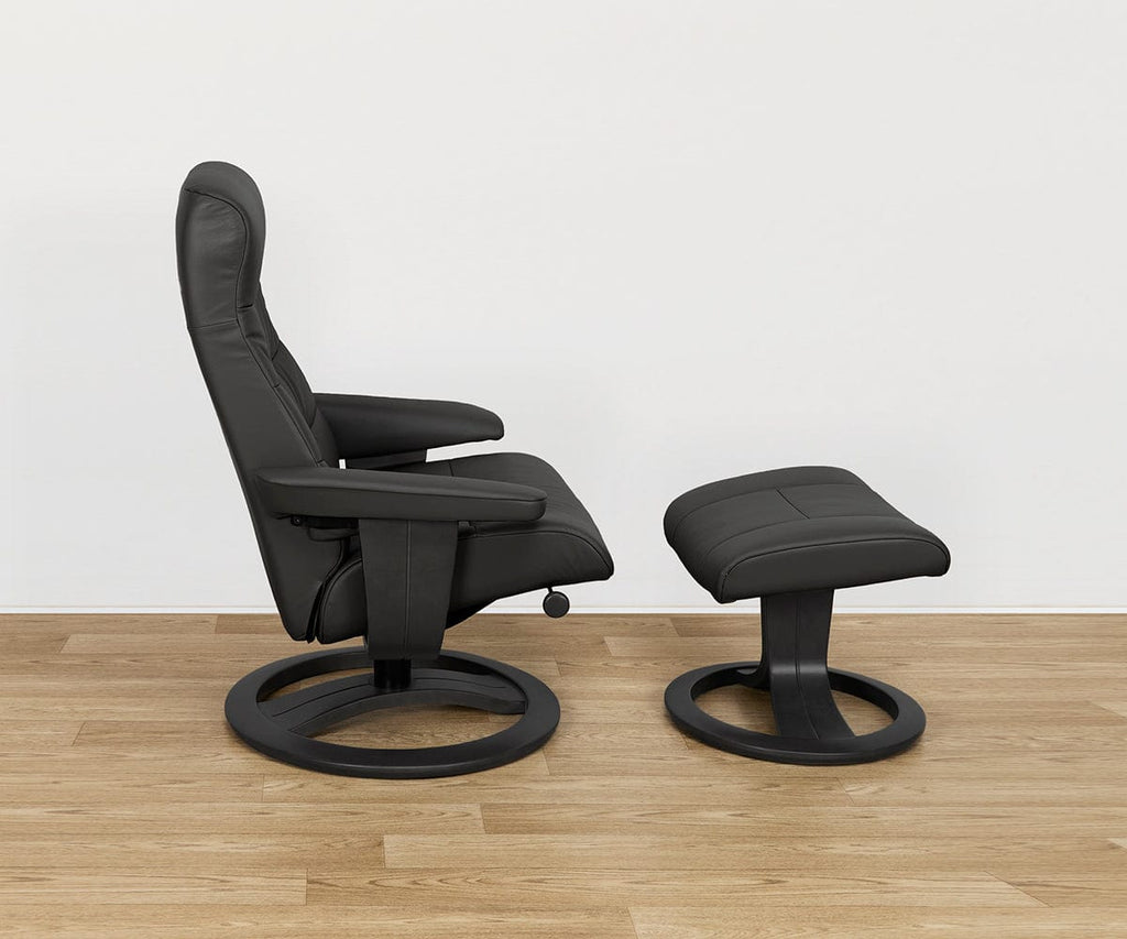 Hans Leather Recliner & Ottoman